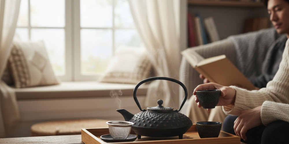 Set of teapot with tea cups